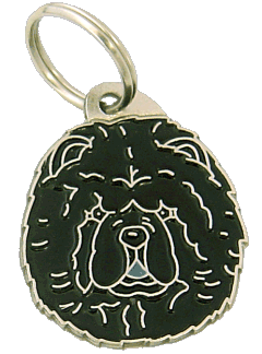 Chow-chow preto <br> (placa de identificação para cães, Gravado incluído)